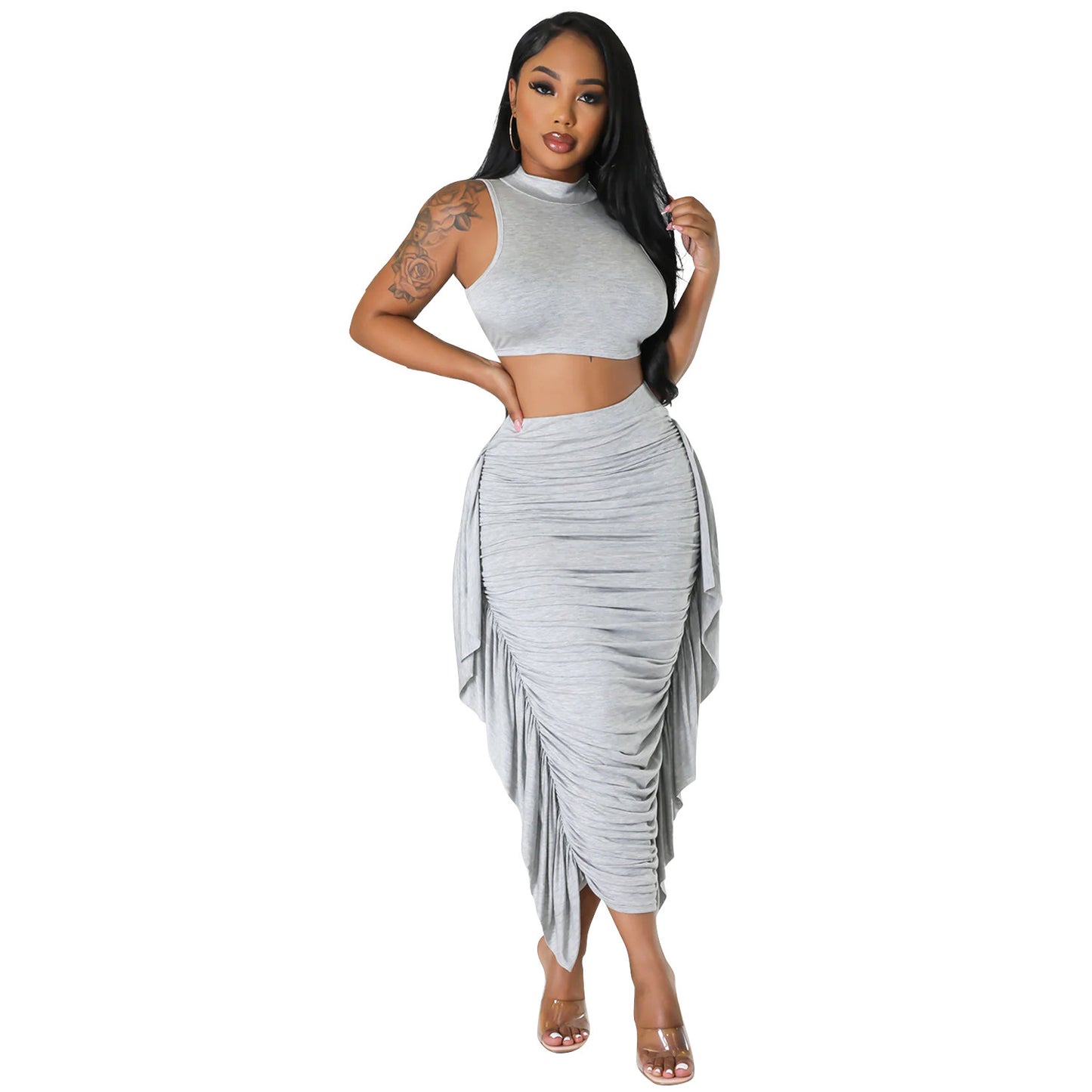 Royal Tassel Sleeveless Two-piece Suit