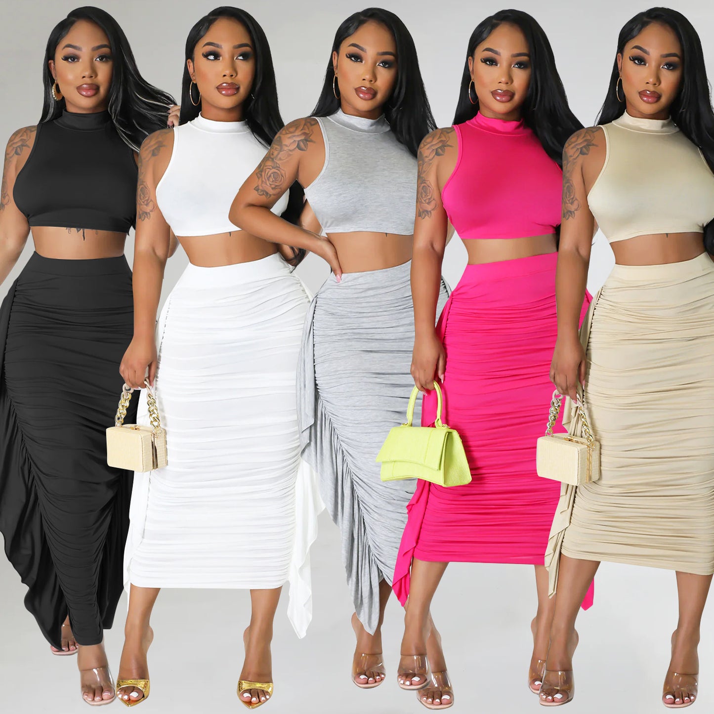 Royal Tassel Sleeveless Two-piece Suit