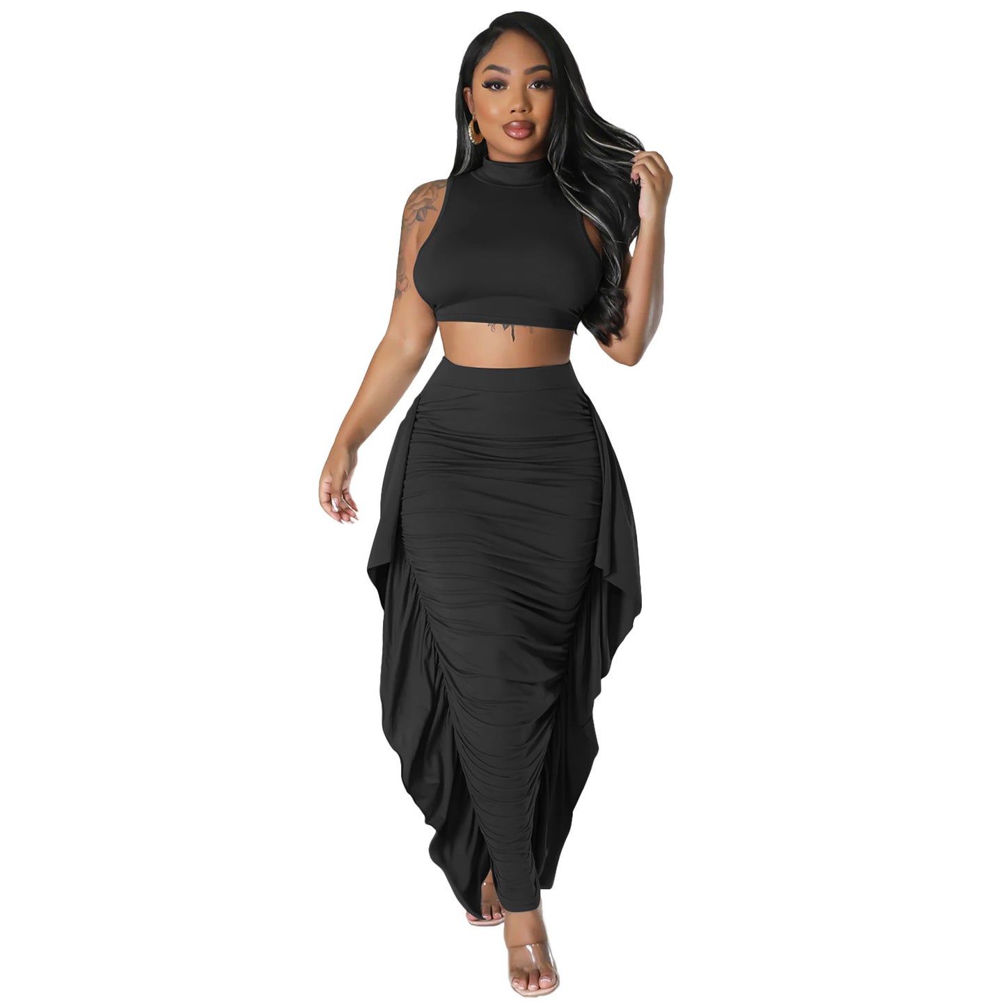 Royal Tassel Sleeveless Two-piece Suit