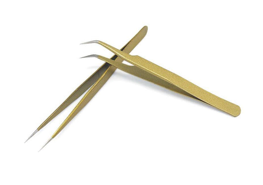 Professional Quality Curved Straight Tweezers Stainless Steel