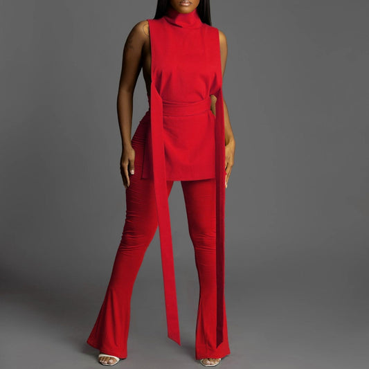 Sleeveless Strap Two Piece Set