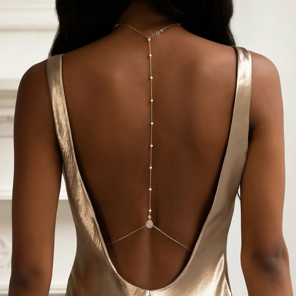 Elegant Beaded fashion Back Chain